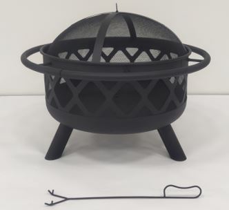 Feuerstelle mit Funkenschutz, rund