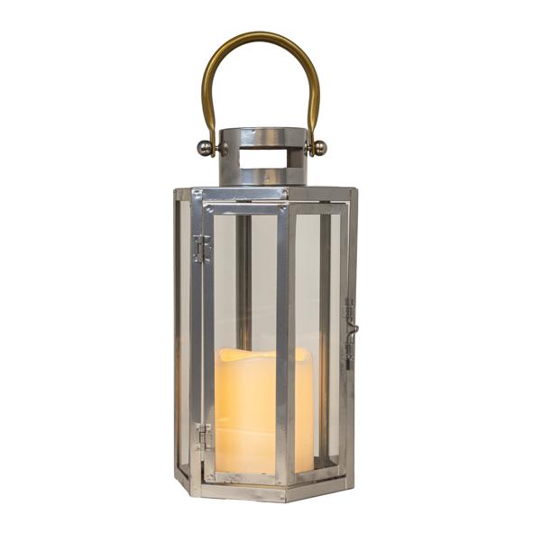 Metall Laterne mit LED Kerze