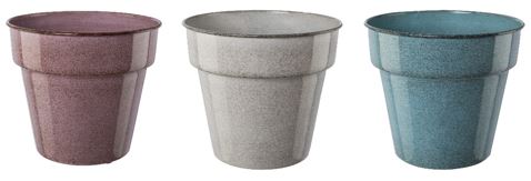 Blumenkübel aus Metall, emailliert