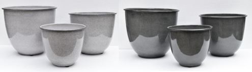 Blumenkübel aus Metall, emailliert