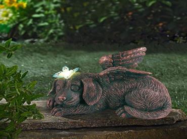 LED Solar Figur Hund mit Flügeln
