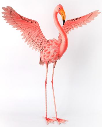 Gartenfigur Flamingo aus Metall