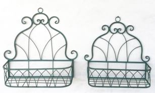 Blumentopf Wandregal aus Eisen, 2er Set