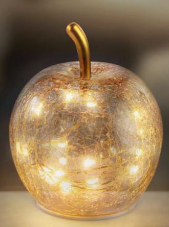 Glas Apfel mit 10 warm weißen LED