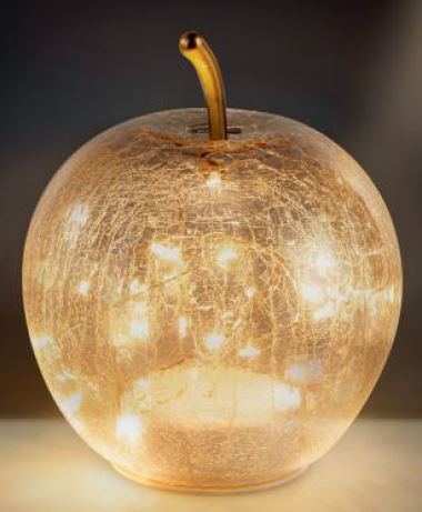 Glas Apfel mit 20 warm weißen LED