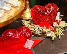 Glas Herz mit 15 warm weißen LED