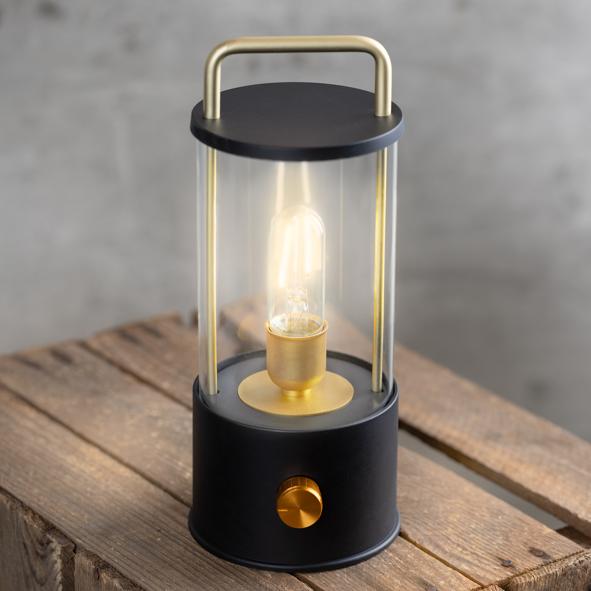 LED-Lampe mit Glaszylinder, schwarz