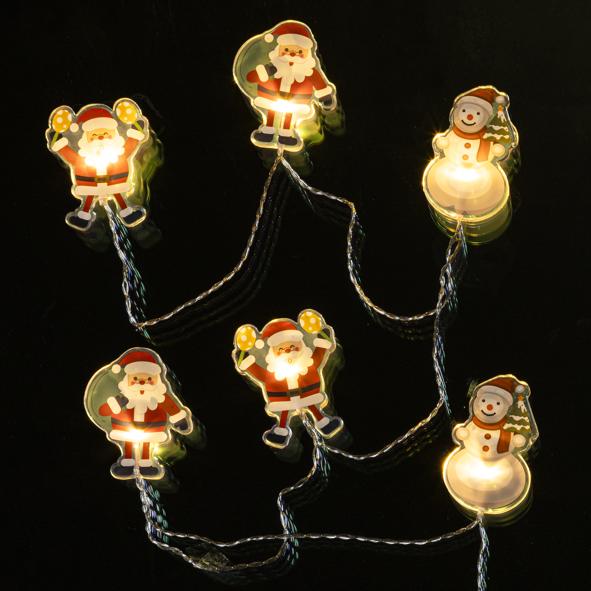 LED-Lichterkette mit Weihnachtsmotiven