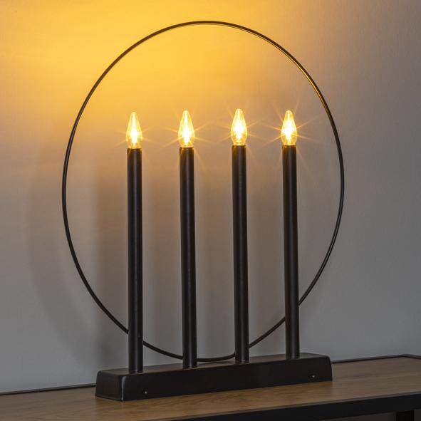 Kerzenhalter aus Metall mit 4 LED Kerzen