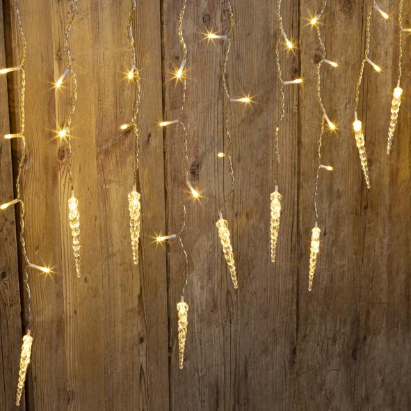 Eiszapfen-Lichtervorhang mit Timer