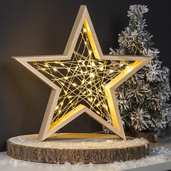 LED Stern aus Holz