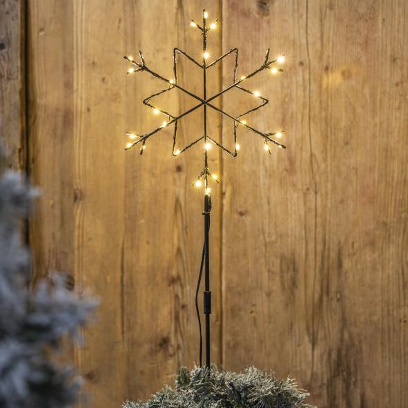 LED Gartenstecker Schneeflocke, aus Metall