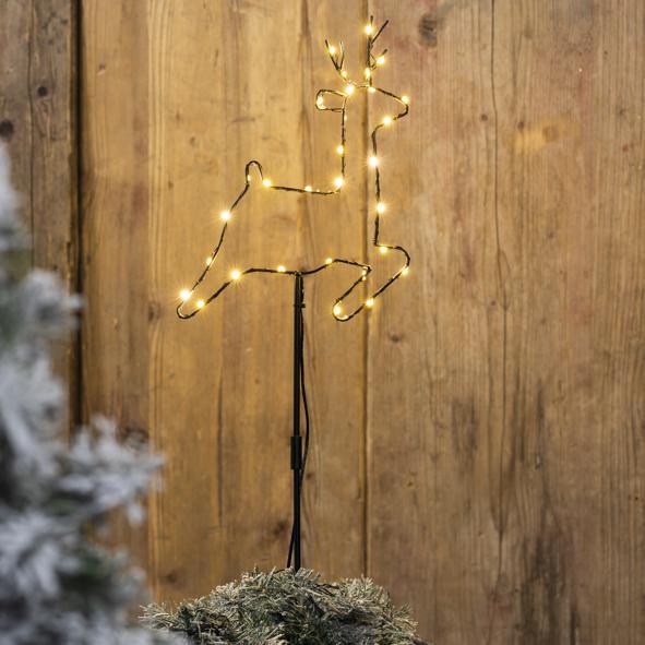 LED Gartenstecker Rentier, aus Metall