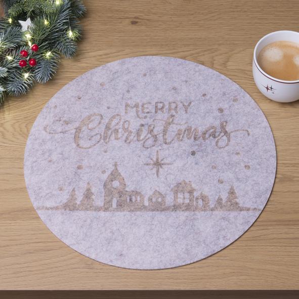 Filzmatte im Weihnachtsdesign, beige