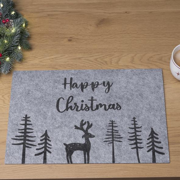 Filzmatte im Weihnachtsdesign, anthrazit