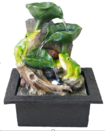 Zimmerbrunnen Frosch mit LED Beleuchtung