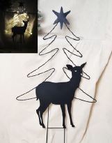 LED Gartenstecker Reh & Weihnachtsbaum