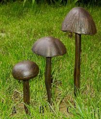 Pilze aus Gusseisen, 3er Set