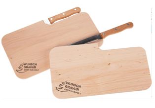 Schneidebrett aus Holz, inkl. Messer, FSC