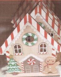 Lebkuchenhaus aus Holz, mit LED