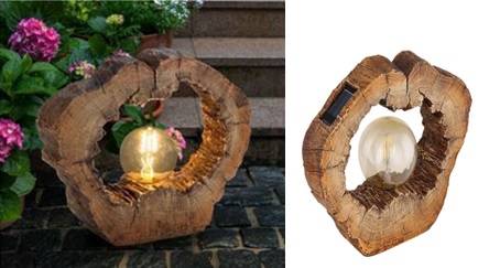 LED Solar Leuchte im Holzlook