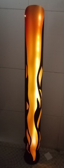 LED Solar Säule mit Flammeneffekt