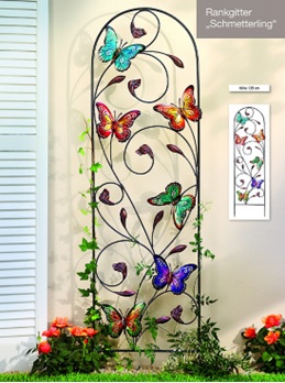 Rankhilfe mit bunten Schmetterlingen