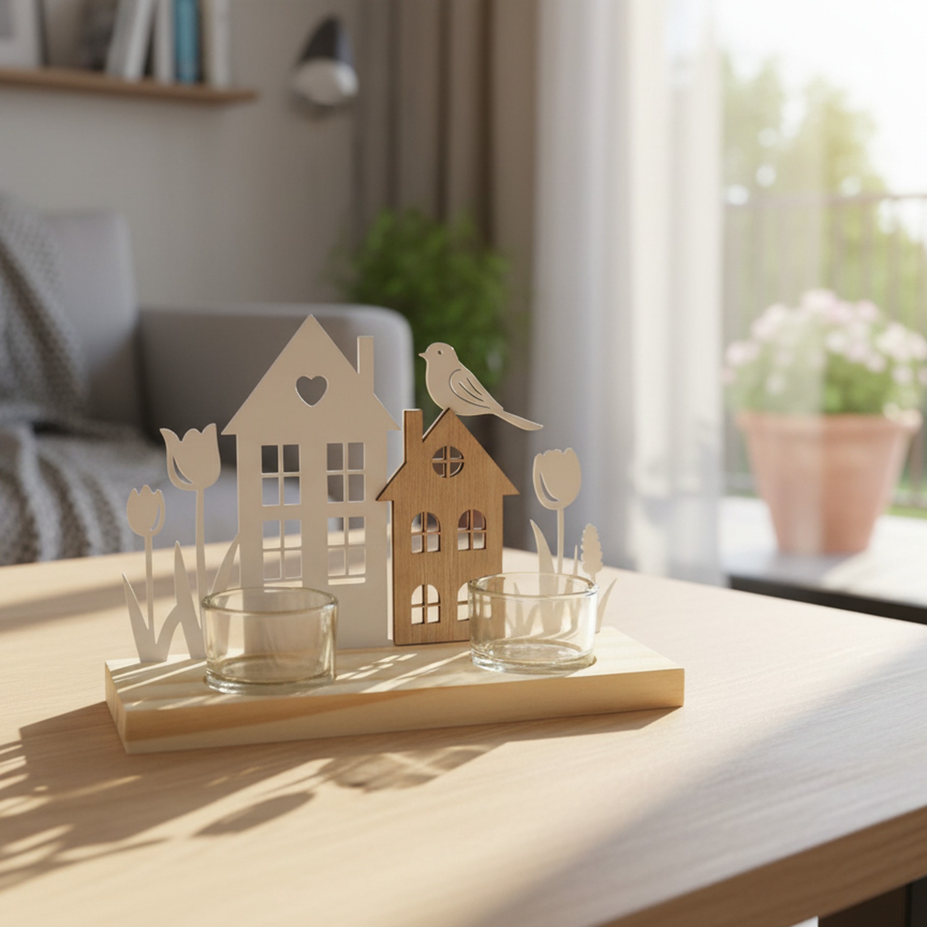 Teelichthalter in Fühlingsdesign