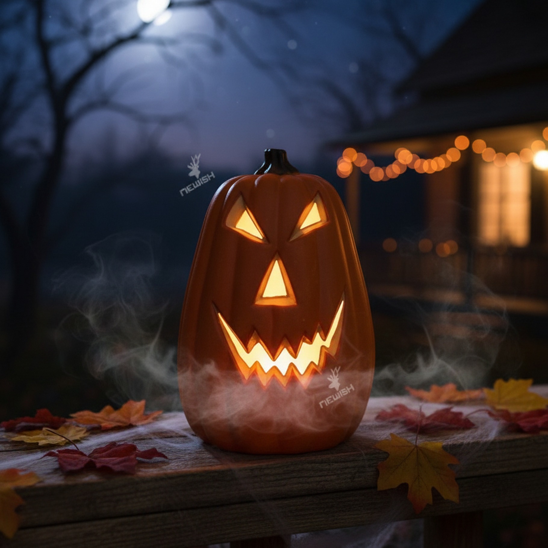 Halloween Kunststoff Kürbis mit LED