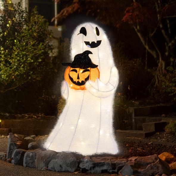 Geist mit Halloween Kürbis
