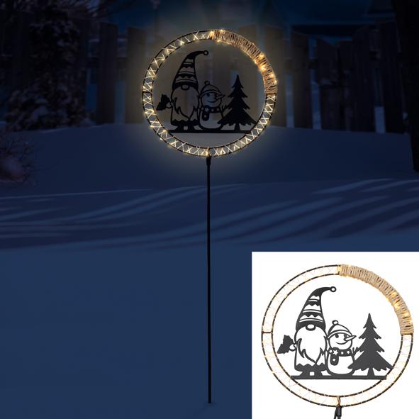 Metall Gartenstecker im Wichteldesign