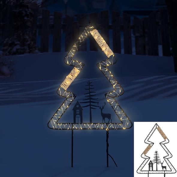 Metall Gartenstecker im Tannendesign