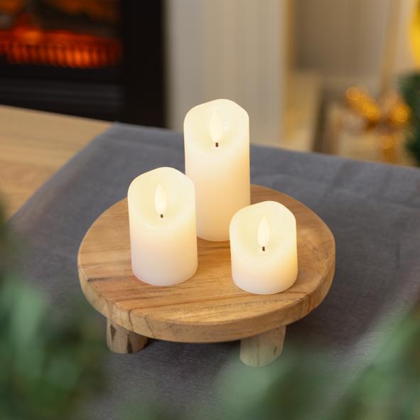 3er Set LED Kerzen weiß