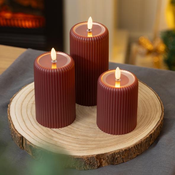 Wiederaufladbare LED Kerzen, 3er Set