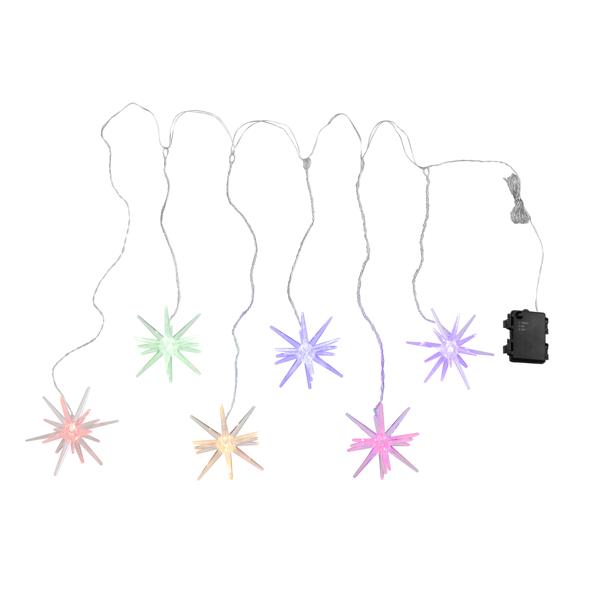 Vorhang mit 6 bunten LED Sternen