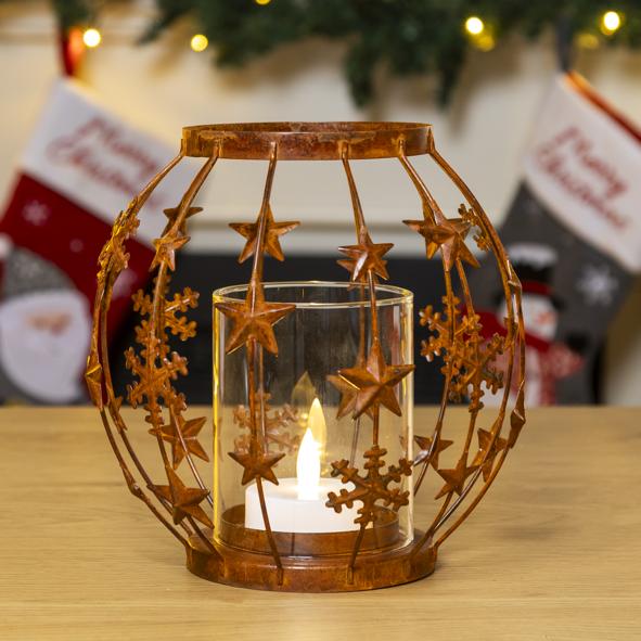 Kerzenhalter in Rostoptik