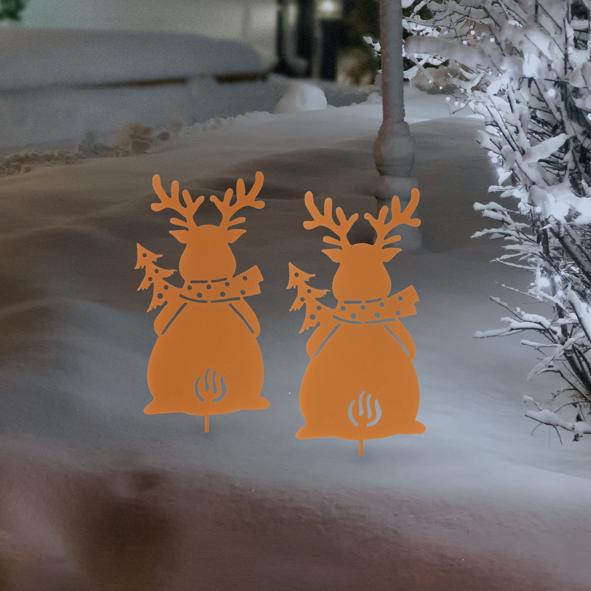 Gartenstecker Rentier Silhouette