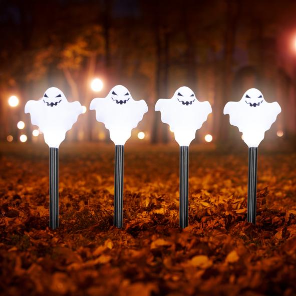 4er Set Gartenstecker im Geisterdesign