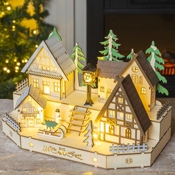 Weihnachtsstadt aus Holz