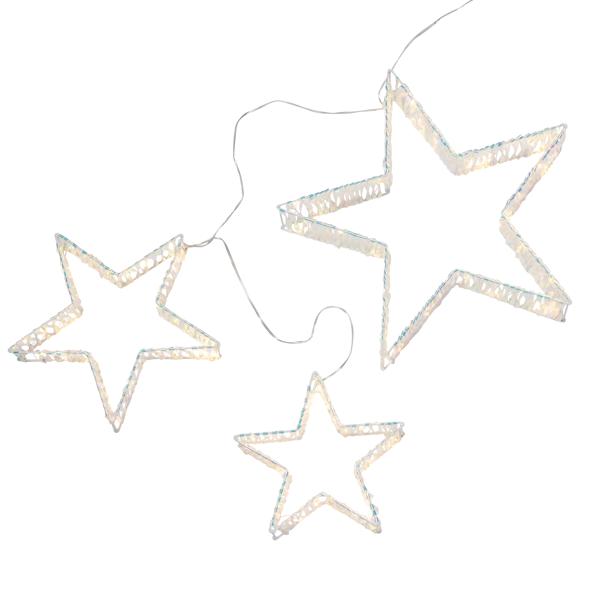 3er Set bunte Sterne