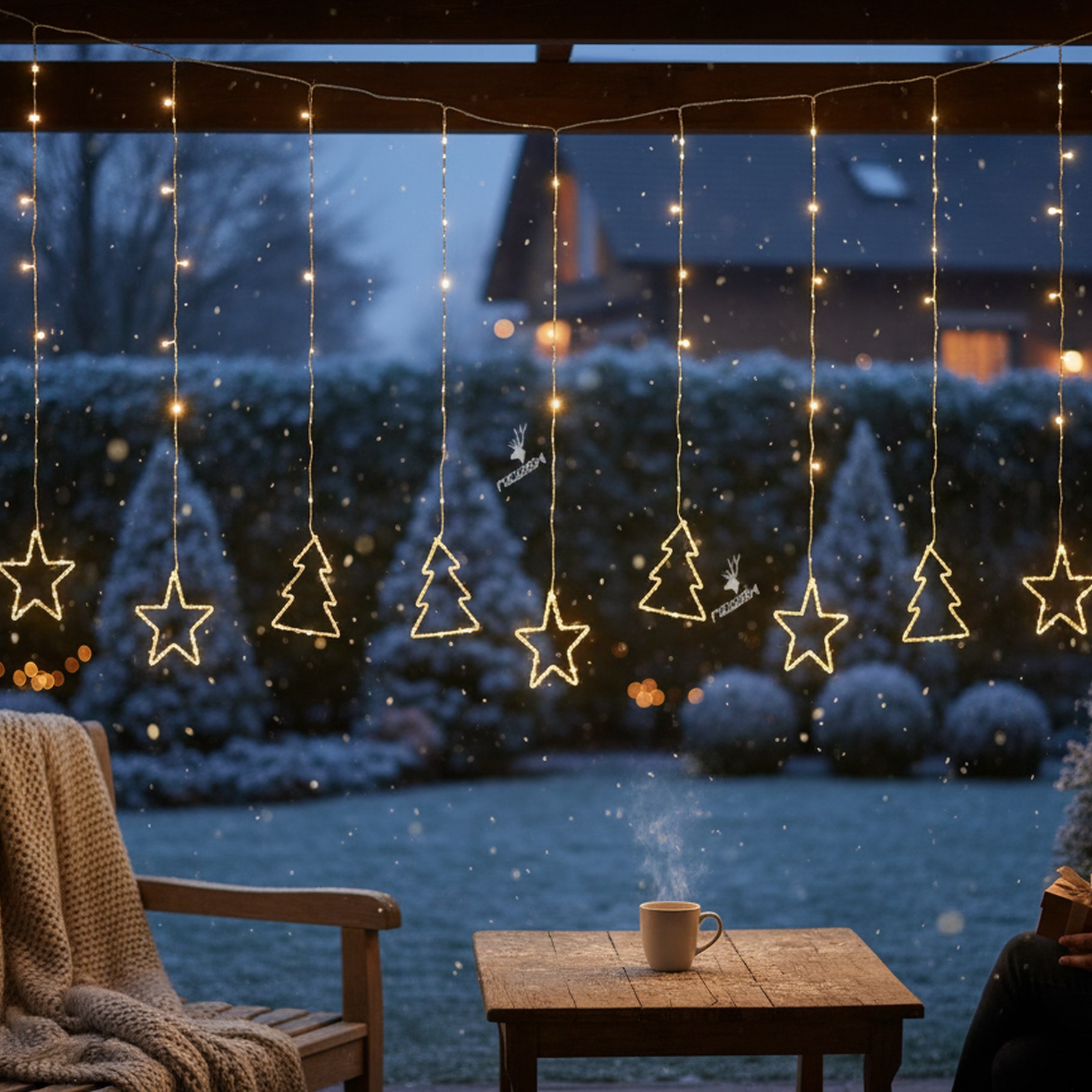 Vorhang mit 550 warm weißen LED