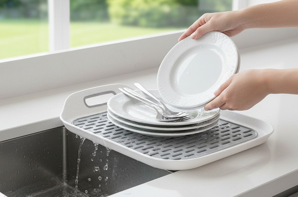 Antirutschtablett mit 2 Griffen