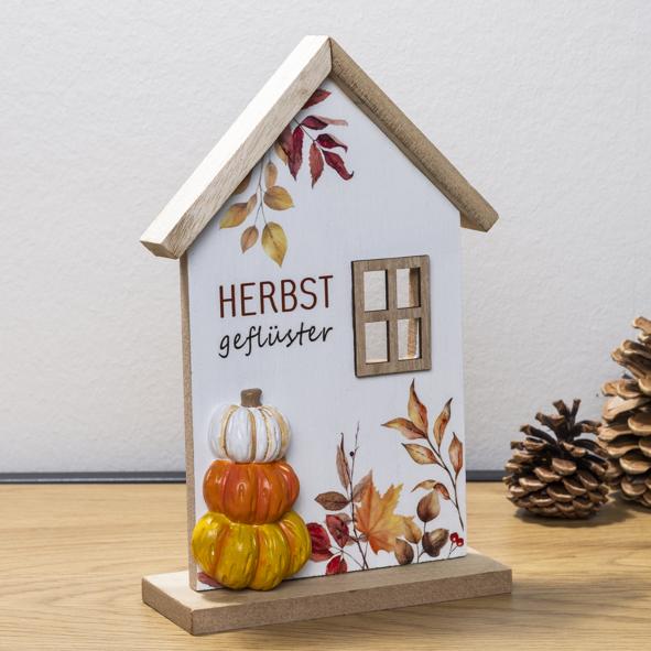 Deko Holzhaus im Herbstdesign