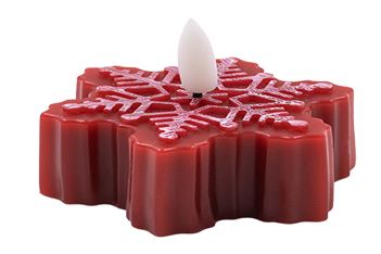 4er Set Teelichte im Schneeflockendesign