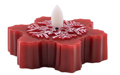 4er Set Teelichte im Schneeflockendesign