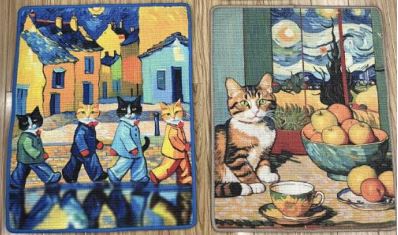 Katzenkratzmatte (Cartoon-Druck)