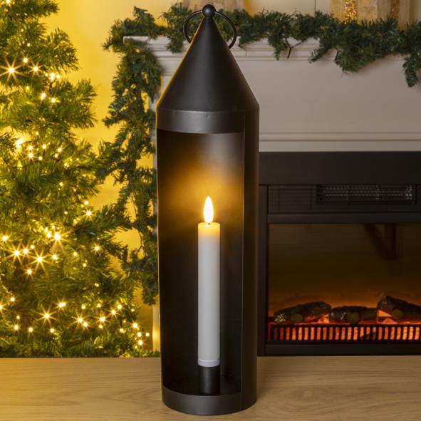 Metall Laterne mit LED Kerze