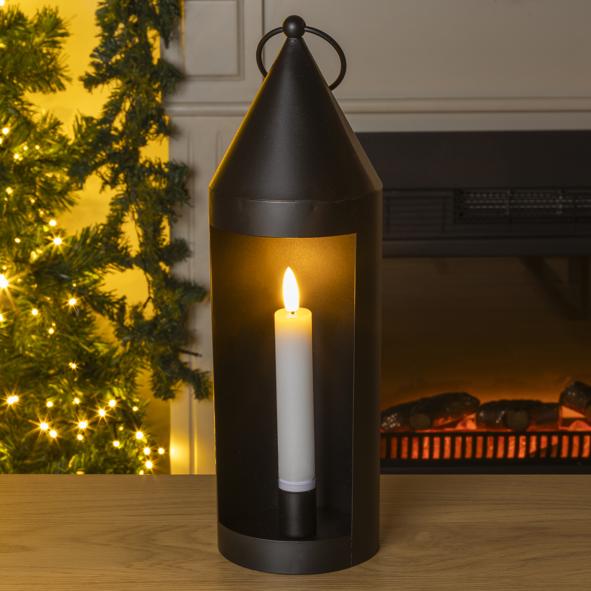 Metall Laterne mit LED Kerze