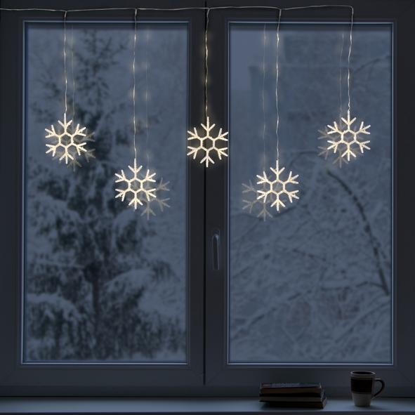 LED Schneeflocken Vorhang