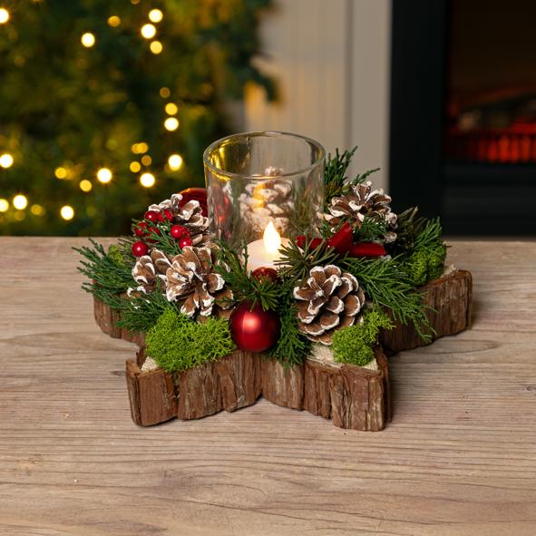 Adventsgesteck mit echtem Grün